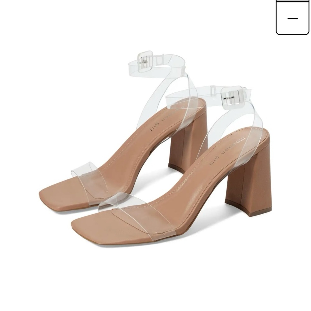 Madden Girl Clear and Nude Strappy Heeled Sandals Size 7.5 ❤️